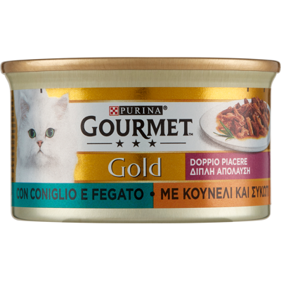 Purina Gourmet Gold Doppio Piacere con Coniglio e Fegato 85 g - Purina Gourmet Gold Doppio Piacere con Coniglio e Fegato 85 g -