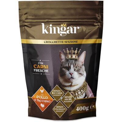 Kingar Cat Busta Crocchette 400g Pollo e Tacchino - Kingar Cat Busta Crocchette 400g Pollo e Tacchino -