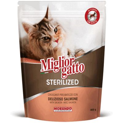 Migliorgatto Salmone 800g - Cibo completo per gatti Migliorgatto Salmone 800g - Cibo completo per gatti