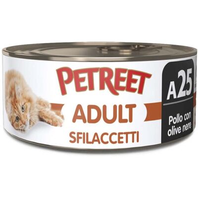 Petreet Sfilaccetti Pollo con Olive Nere 70 g - Petreet Sfilaccetti Pollo con Olive Nere 70 g -
