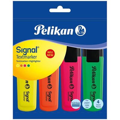 Pelikan Evidenziatori Assortiti 4 Pezzi - Pelikan Evidenziatori Assortiti 4 Pezzi -
