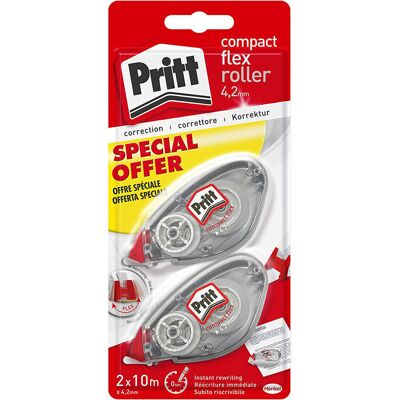 Pritt Correttore Roller Bianchetto a Nastro 10m 2 Pezzi - Pritt Correttore Roller Bianchetto a Nastro 10m 2 Pezzi -
