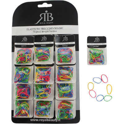 Royal Beauty - Colorful Hair Ties - Multicolor - 50 pcs - Elastici per capelli Royal Beauty - Colorful Hair Ties - Multicolor - 50 pcs - Elastici per capelli