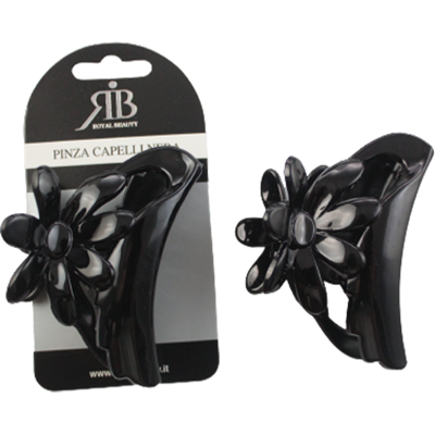 Royal Beauty Pinza Capelli Fiore Nera - Royal Beauty Pinza Capelli Fiore Nera -