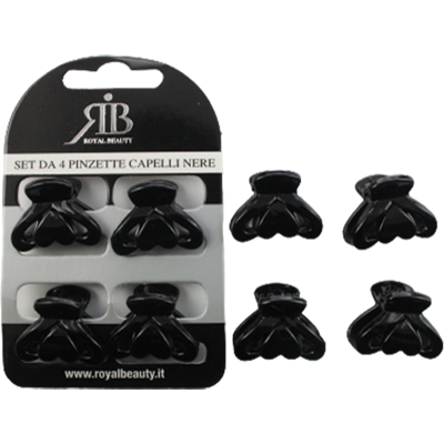 Royal Beauty Pinzette Capelli Nere 4 Pz - Royal Beauty Pinzette Capelli Nere 4 Pz -