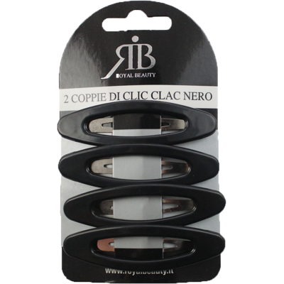 Royal Beauty Clic Clac 2 Coppie Nero - Royal Beauty Clic Clac 2 Coppie Nero -