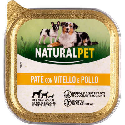 Naturalpet Dog Adulto Paté con Vitello e Pollo 150 gr Naturalpet Dog Adulto Paté con Vitello e Pollo 150 gr