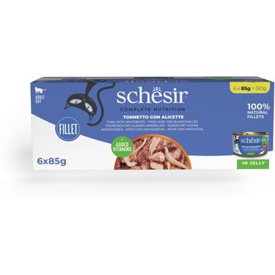 Schesir Cat Tonnetto con Alicette 6x85 gr Schesir Cat Tonnetto con Alicette 6x85 gr