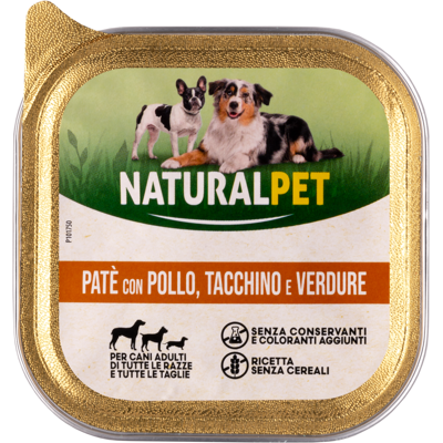 Naturalpet Dog Adulto Paté con Pollo, Tacchino e Verdure 150 gr Naturalpet Dog Adulto Paté con Pollo, Tacchino e Verdure 150 gr