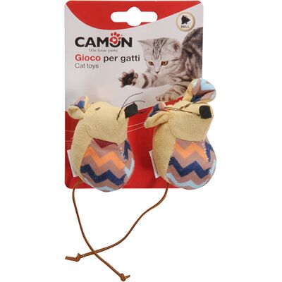 Camon Topini fantasia zig-zag con sonaglio Gioco per gatti 2pz Camon Topini fantasia zig-zag con sonaglio Gioco per gatti 2pz