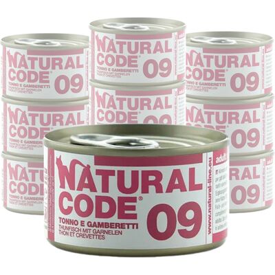 Natural Code Cibo per Gatti Tonno e Gamberetti - 85g - Pack di 12 Natural Code Cibo per Gatti Tonno e Gamberetti - 85g - Pack di 12