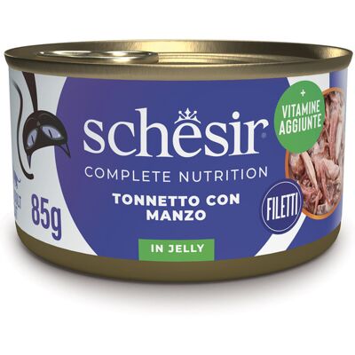 Schesir Cat Adult Tonnetto con manzo jelly 85g Schesir Cat Adult Tonnetto con manzo jelly 85g