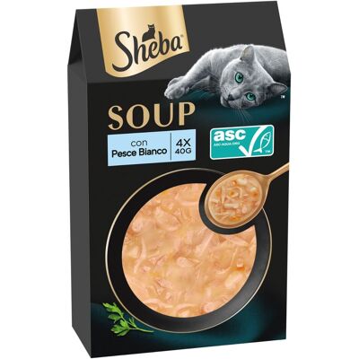 Sheba Cat Adult Soup Pesce Bianco 4 x 40 gr Sheba Cat Adult Soup Pesce Bianco 4 x 40 gr
