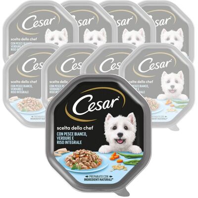 Cibo per cani Cesar - Piccola taglia con pesce, riso e verdure - 14x150G Cibo per cani Cesar - Piccola taglia con pesce, riso e verdure - 14x150G