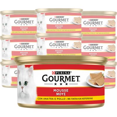 Gourmet Rosso Cat Adult Mousse con Anatra e Pollo 195 gr Gourmet Rosso Cat Adult Mousse con Anatra e Pollo 195 gr