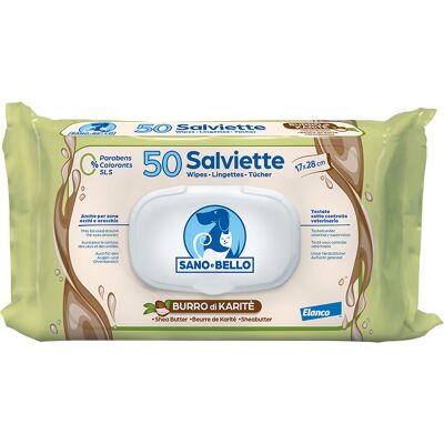 Sano e Bello Salviette al Burro di Karité 50 pz Sano e Bello Salviette al Burro di Karité 50 pz