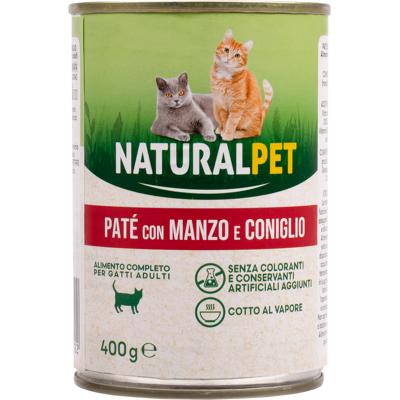 Naturalpet - Patè Gatto Manzo e Coniglio - Manzo - Coniglio - Cibo per Gatti Naturalpet - Patè Gatto Manzo e Coniglio - Manzo - Coniglio - Cibo per Gatti