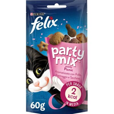 Felix Party Mix Gatto Snack Picnic Mix con Pollo, Formaggio e Tacchino - Snack per Gatti Felix Party Mix Gatto Snack Picnic Mix con Pollo, Formaggio e Tacchino - Snack per Gatti
