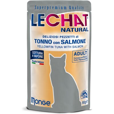Cibo per gatti LeChat Natural Tonno Salmone - Adulti, 80g Cibo per gatti LeChat Natural Tonno Salmone - Adulti, 80g