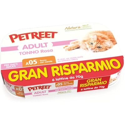 Petreet Cat Tonno rosa con carote 6 x 70 gr Petreet Cat Tonno rosa con carote 6 x 70 gr