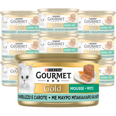 Gourmet Gold Cat Adult Mousse con Merluzzo e Carote 85 gr Gourmet Gold Cat Adult Mousse con Merluzzo e Carote 85 gr