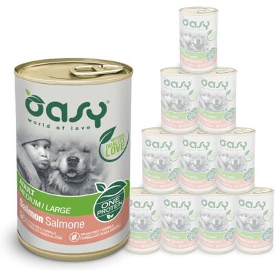Cibo umido monoproteico al salmone Oasy - 400g Cibo umido monoproteico al salmone Oasy - 400g