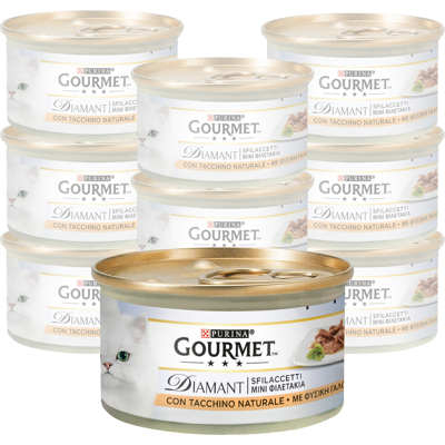 Gourmet Diamant Cat Adult Sfilaccetti con Tacchino Naturale 85 gr Gourmet Diamant Cat Adult Sfilaccetti con Tacchino Naturale 85 gr