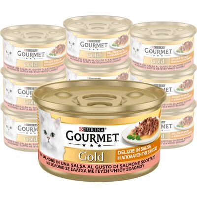 Gourmet Gold Cibo per Gatti Salmone - Adulti, Monoporzione, 85g Gourmet Gold Cibo per Gatti Salmone - Adulti, Monoporzione, 85g