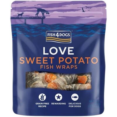 Fish4Dogs Sea Sweet Potato Fish Wraps Snack 100 gr Fish4Dogs Sea Sweet Potato Fish Wraps Snack 100 gr