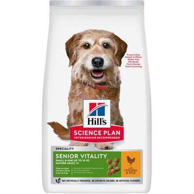 Hill's Science Plan Dog Senior Vitality Small & Mini Mature Adult 7+ al Pollo e Riso 1,5 kg Hill's Science Plan Dog Senior Vitality Small & Mini Mature Adult 7+ al Pollo e Riso 1,5 kg