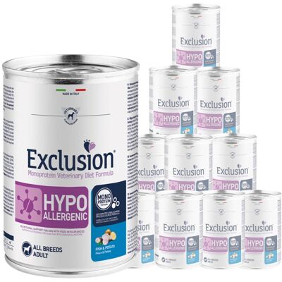 Exclusion Veterinary Diet Exclusion Monoprotein Veterinary Diet Dog Hypoallergenic Pesce e Patate 400 gr Exclusion Veterinary Diet Exclusion Monoprotein Veterinary Diet Dog Hypoallergenic Pesce e Patate 400 gr