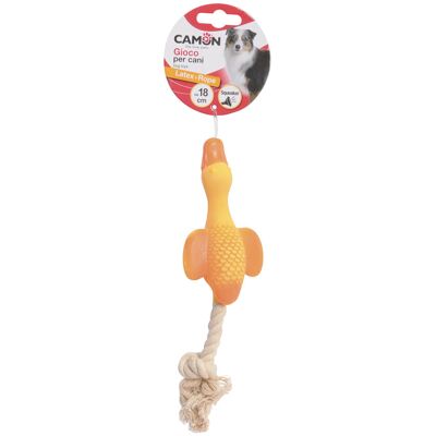 Camon Gioco per cani Topo/Oca in latex con squeaker e corda Camon Gioco per cani Topo/Oca in latex con squeaker e corda