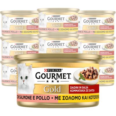Gourmet Gold - Dadini - Salmone - Pollo 85 g - Cibo per gatti Gourmet Gold - Dadini - Salmone - Pollo 85 g - Cibo per gatti