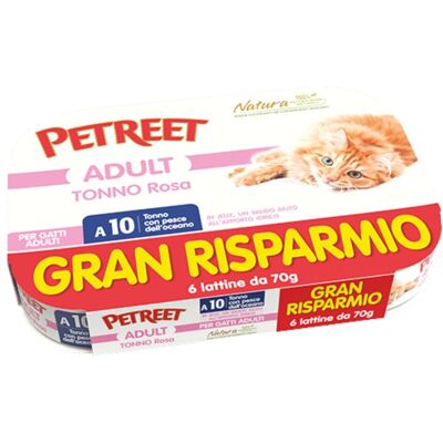 Petreet Cat Tonno rosa con Pesce dell'oceano 6 x 70 gr Petreet Cat Tonno rosa con Pesce dell'oceano 6 x 70 gr