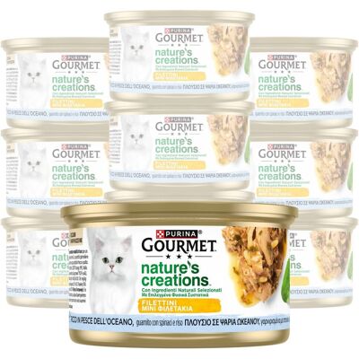 Gourmet Nature's Creations Cat Adult Ricco in Pesce dell'oceano con spinaci e riso 85 gr Gourmet Nature's Creations Cat Adult Ricco in Pesce dell'oceano con spinaci e riso 85 gr
