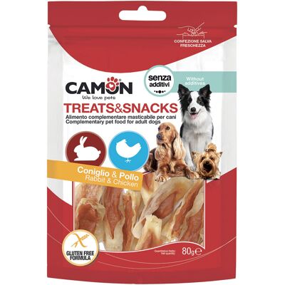 Camon Dog Orecchie di coniglio e pollo 80gr Camon Dog Orecchie di coniglio e pollo 80gr