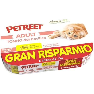 Petreet Cat Tonno del pacifico Tonno con pollo 6x70 gr Petreet Cat Tonno del pacifico Tonno con pollo 6x70 gr