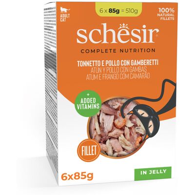 Schesir Cat Tonnetto e Pollo con Gamberetti buste 6x85 gr Schesir Cat Tonnetto e Pollo con Gamberetti buste 6x85 gr