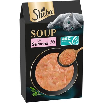 Sheba Cat Adult Soup Salmone 4 x 40 gr Sheba Cat Adult Soup Salmone 4 x 40 gr