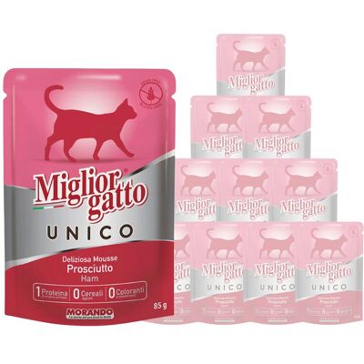 Migliorgatto Unico Cat Adult mousse con Prosciutto 85 gr Migliorgatto Unico Cat Adult mousse con Prosciutto 85 gr