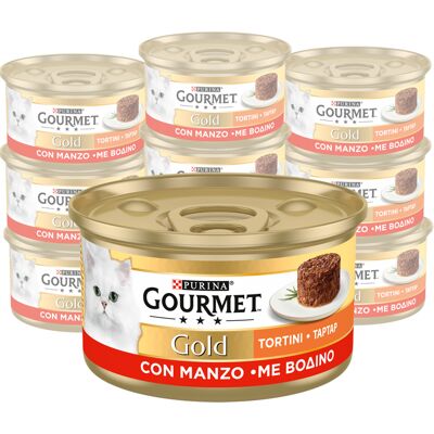 Gourmet Gold Tortini Gatto Adulti - Manzo 85g Gourmet Gold Tortini Gatto Adulti - Manzo 85g