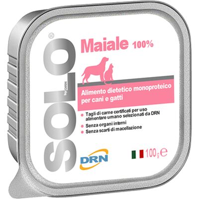 Solo Maiale - Alimento Monoproteico per Cani e Gatti - 100g - Naturale Solo Maiale - Alimento Monoproteico per Cani e Gatti - 100g - Naturale