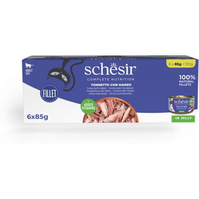 Schesir Cat Tonnetto con Manzo 6x85 gr Schesir Cat Tonnetto con Manzo 6x85 gr