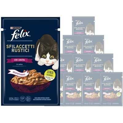 Felix Purina Sfilaccetti Rustici Cat Adult con Anatra 80 gr Felix Purina Sfilaccetti Rustici Cat Adult con Anatra 80 gr