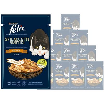 Felix Purina Sfilaccetti Rustici Cat Adult con Pollo 85 gr Felix Purina Sfilaccetti Rustici Cat Adult con Pollo 85 gr