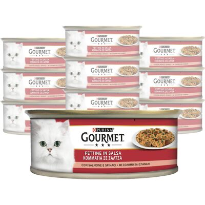 Gourmet Rosso Cat Adult Fettine con Salmone e Spinaci 195 gr Gourmet Rosso Cat Adult Fettine con Salmone e Spinaci 195 gr