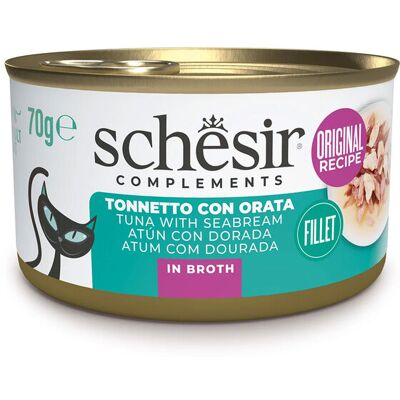 Schesir Cat Tonnetto con Orata in brodo 70 gr Schesir Cat Tonnetto con Orata in brodo 70 gr