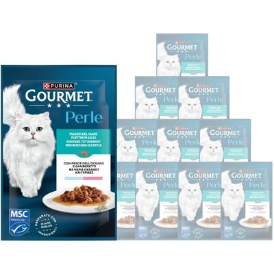 Gourmet Perle Cat Adult con Pesce dell'Oceano e Gamberetti 85 gr Gourmet Perle Cat Adult con Pesce dell'Oceano e Gamberetti 85 gr