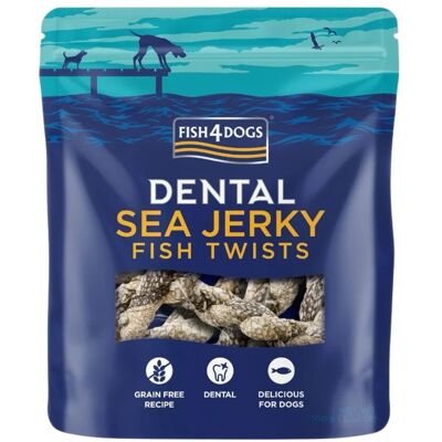 Fish4Dogs Dental Sea Jerky Fish Twists Snack 100 gr Fish4Dogs Dental Sea Jerky Fish Twists Snack 100 gr