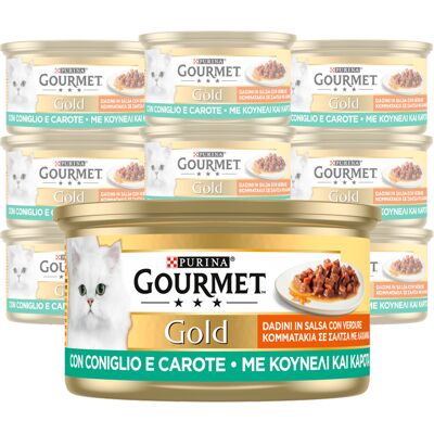 Gourmet Gold Cat Adult Dadini in Salsa con Coniglio e Carote 85 gr Gourmet Gold Cat Adult Dadini in Salsa con Coniglio e Carote 85 gr